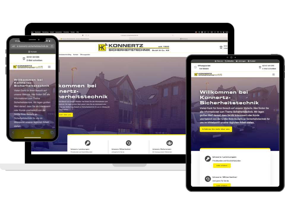 Neue Website für Konnertz-Sicherheitstechnik